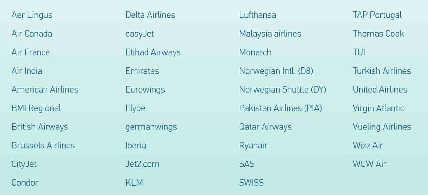 ヨーロッパの航空会社でフライトが遅延したときに補償請求できる航空会社一覧