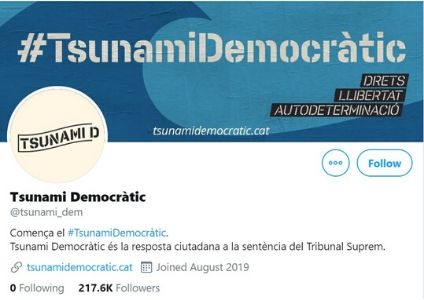 カタルーニャ　Tsunami democratic　ツナミデモクラティック